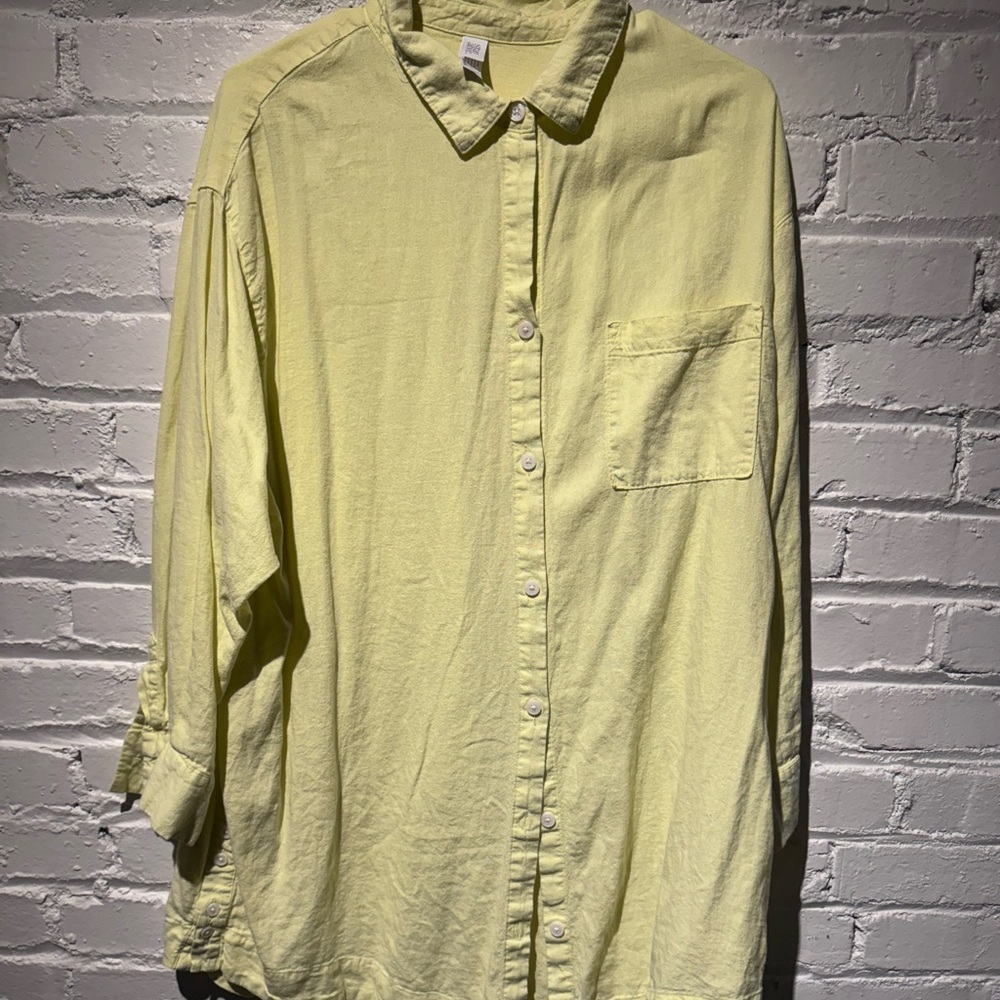 Yellow button up dress